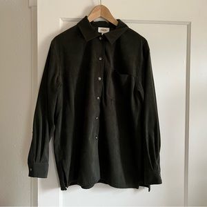 Velvet Suede Green Button up Talbots Medium Vintage